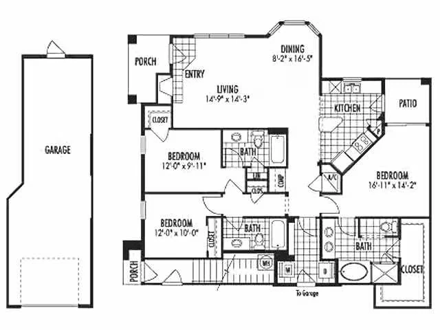 C3 - Attached Garage 2423 floor plan